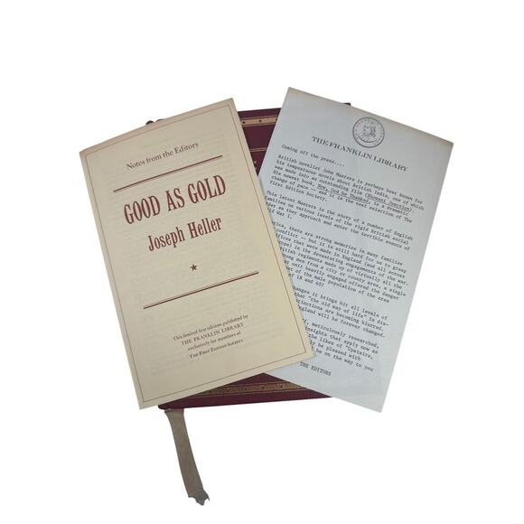 Good As Gold Joseph Heller First Edition The Franklin Library 1979 - Picture 14 of 16